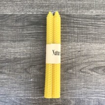 Natural Beeswax Yellow Taper Candle Set Of Two 9” Honeycomb Texture New Unused - £11.50 GBP