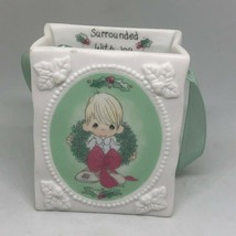 1994 Precious Moments Surrounded by Joy Gift Bag Figurine 3&quot; Porcelain Christmas - £7.05 GBP