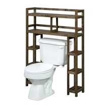 Solid Wood Over the Toilet Bathroom Storage Unit in Medium Brown Finish - £222.68 GBP