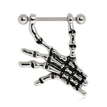 Nipple Ring with Skeleton Hand - £14.07 GBP