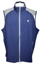 Peter Millar Crown Sport Vest Men&#39;s XL Blue Full zip Closure Zip Pockets Golf - £52.93 GBP