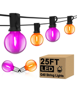 25FT Outdoor Halloween String Lights, G40 Outdoor Halloween Decorations ... - $659.72 MXN