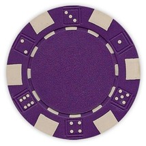 50 Da Vinci 11.5 gram Dice Striped Poker Chips, Standard Casino Size, Purple - £11.18 GBP