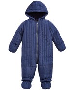 First Impressions Infant Boys Quilted Detachable Foot Snowsuit,Navy,6-9 ... - £65.91 GBP