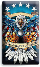 BALD EAGLE AMERICAN FLAG WINGS LIGHT DIMMER CABLE COVER WALL PLATE ROOM ... - $10.22