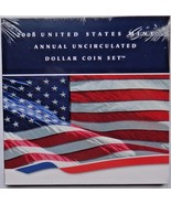 2008 US MINT ANNUALUNC  DOLLAR SET STILL WRAP IN PLASTIC INCLUDING SILVE... - $1,397.38 MXN