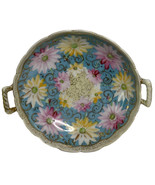 Porcelain Applied Gold Floral Mum Nippon Scalloped Rim Handle Dish Royal... - $47.15 CAD