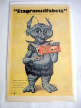 1985 Reese&#39;s Pieces Alien Color Ad &quot;Etagramulfabetz&quot; - £6.37 GBP