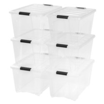 IRIS USA 53 Qt. Plastic Storage Bin Tote Organizing Container with Durable Lid a - £100.42 GBP