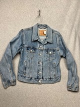 Levis Denim Jean Jacket Womens Size M Button Up Denim Classic Med wash C... - £28.18 GBP