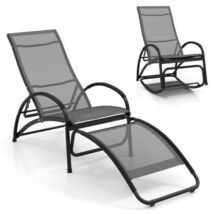 2-in-1 Outdoor Rocking Chair with 4-Position Adjustable Backrest for Pat... - $114.35