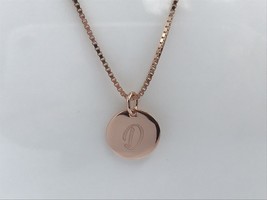 Sterling Silver 925 Rose Gold Plated Letter D Intial Disc Coin Necklace - £19.87 GBP