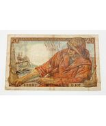 1944 France 20 Francs Note in Fine+ Condition Pick #100a - $1,212.36 MXN