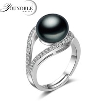Real Wedding Black Freshwater Pearl Rings for Women,White Cheap Bohemian ring si - £14.92 GBP