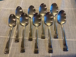 Wallace ZENITH Glossy 18/10 Stainless Flatware -- Set of 9 Oval Soup Spoons - $45.49