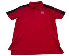 NC State Wolfpack Adidas Polo Shirt Men&#39;s Red Black Stretch Size ?? See ... - £10.48 GBP