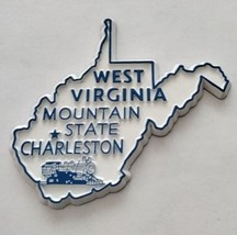 West Virginia die cut rubber fridge magnet blue White Mountain State Charleston - $9.71