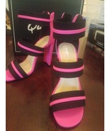 Qupid Size 5.5 Pink And Black High Heels New - $65.22