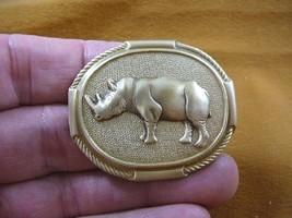 (b-rhino-2) RHINO rhinoceros Safari Africa I love pin brass brooch lover... - $19.62