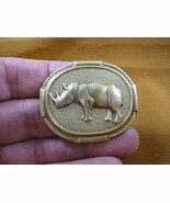 (b-rhino-2) RHINO rhinoceros Safari Africa I love pin brass brooch lover... - €17,03 EUR