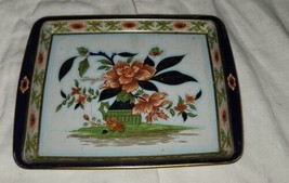 Vintage Daher Decorated Ware Floral Tray Metal 7.75x6 Inch - £11.73 GBP