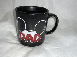 Disney Dad Coffee Mug Cup Black Ceramic Mickey Mouse  Florida Jerry Leigh - $19.79