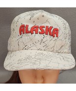 Vintage ALASKA State Map White Snapback Adjustable Baseball Cap Made in USA - $252.47 MXN