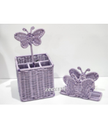 Nautica Butterfly Utensil Holder &amp; Napkin Holder Set 2pc - £33.45 GBP