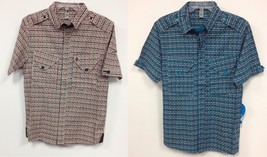 NEW NWT Men Hot Air Balloon Retro Style 1970&#39;s Beige Blue Shirt $80 retail - £11.98 GBP