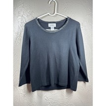 C.D. Petite 100% Acrylic Silver Sequin Round Neck Knit Sweater Womens Si... - $408.81 MXN