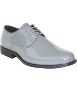 VANGELO Men&#39;s Tuxedo Shoe TUX-1 Wrinkle Free Dress Shoe Gray Patent  - $937.75 MXN