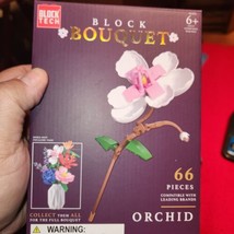 NEW, Block Bouquet ORCHID Flower Building Block Set 66 Pieces - £7.73 GBP