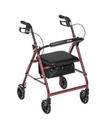 Rollator 4-Wheel with Pouch &amp; Padded Seat  Red - Drive - €182,52 EUR