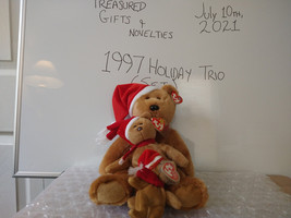 Ty Beanie Buddies,babies and teenies 1997 Holiday Bear with Scarf - £27.48 GBP