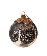 Jason Wu Christmas Ornament Black Lace Clear Glass Ball Neiman Marcus De... - £15.59 GBP