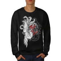 Wellcoda Yin Yang Beast Fantasy Mens Sweatshirt, Dragon Casual Pullover Jumper - £23.72 GBP+