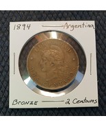 1894 Argentina 2 Centavos Bronze Coin   (E) - £11.89 GBP