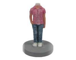Custom Bobblehead Cute Girl In Stylish Polo With Hands In Pocket - Leisure &amp; Cas - £71.14 GBP