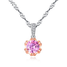 Pink Opal S925 Silver Necklace Pendant SN0051 - £9.95 GBP