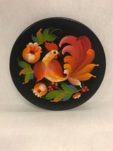 Beriozka Russian Lacquered wall hanging plate Rooster hand painted 8.5 inch - £31.64 GBP