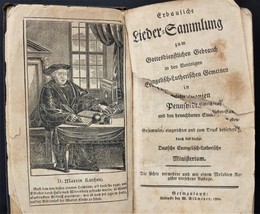 1826 Antique Martin Luther German Song Book Germantown Pa 3.5x6&quot; Lieder Gammlung - £71.18 GBP