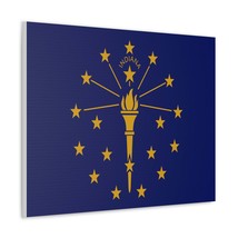 Indiana State Flag Canvas Vibrant Wall Art Unframed Home Decor - £60.74 GBP+