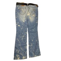 New Hint Jeans Junior Size 11 Paint Platter Belted Jeans Bootcut - £15.52 GBP