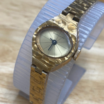VTG Wittnauer Watch Manual Wind Women 17 Jewels Gold Tone Distressed Oval 5 3/4" - $32.29