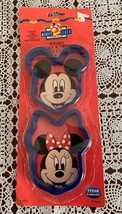 Disney Set of Two  Cookie Cutters Mickey Minnie Mouse 3 Inch Blue Brand New - £8.30 GBP