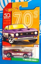 Hot Wheels 2018 50th Anniversary Target Throwback #1 &#39;71 Mustang Mach 1 Purple - £5.59 GBP