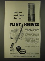 1953 Ekco Flint Knives Ad - See how much better they are - $18.49