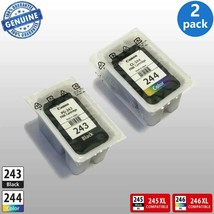 2 pack OEM Genuine Printer Cartridge for Canon Pixma PG-243 Black CL-244... - £40.44 GBP
