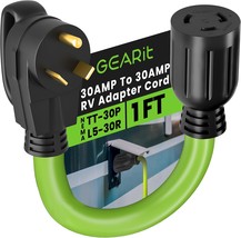 Gearit 30 Amp Rv Adaptor Cord, 125/250-Volt, 3-Prong, 10/3 Stw 10Awg, .3... - $35.98