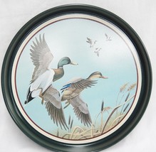 Avon Mallards in Flight Metal Tray 11&quot; Round Chesapeake Collection Ducks... - $8.45